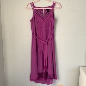 White House Black Market Purple Lilas Sleeveless High Low Dress Size 6